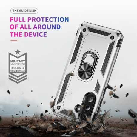 Противоударный чехол HMC 360 Degree Rotating Holder на Samsung Galaxy A36 5G - серебристый
