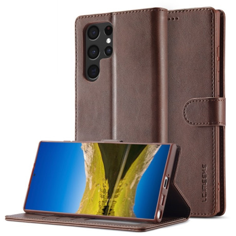 Чохол книжка LCIMEEKE Calf Texture  для Samsung Galaxy S25 Ultra 5G - кавовий