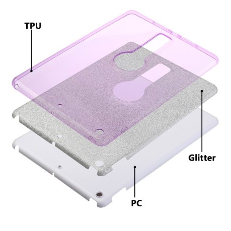 Противоударный чехол Glitter with Holder для iPad 10.2 - фиолетовый