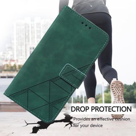Чохол-книжка Crossbody 3D Embossed Flip Leather на Xiaomi Poco X7 - зелений