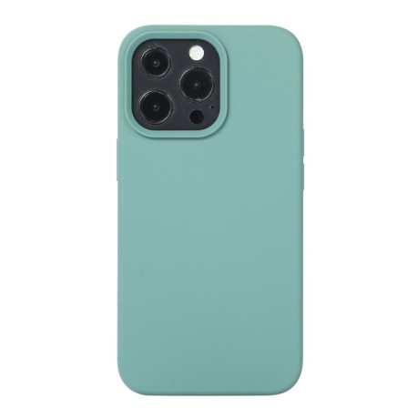 Силиконовый чехол Solid Color Liquid на iPhone 14 - зеленый