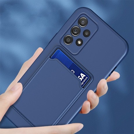 Противоударный чехол Card Slot Design для Samsung Galaxy A13 4G  - синий