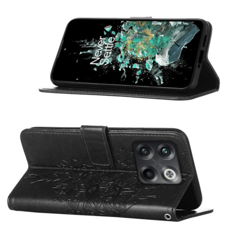 Чехол-книжка Embossed Butterfly для OnePlus 10T 5G/Ace Pro - черный