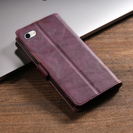 Чехол-книжка NBEKUS CSJ-P1 Solid Color Leather на iPhone 16e - винно-красный