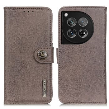 Чохол-книжка KHAZNEH Cowhide Texture для OnePlus 12 - хакі