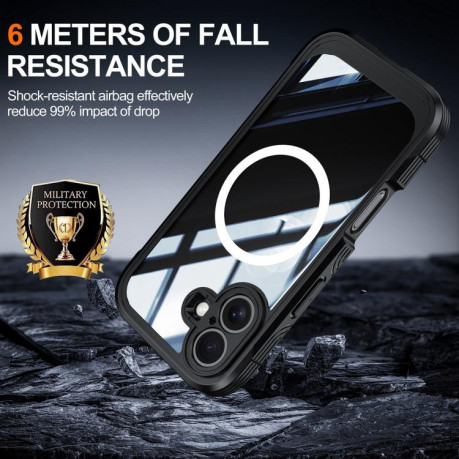 Двосторонний противоударный чехол Life Waterproof MagSafe Magnetic Rugged для iPhone 17 - черный