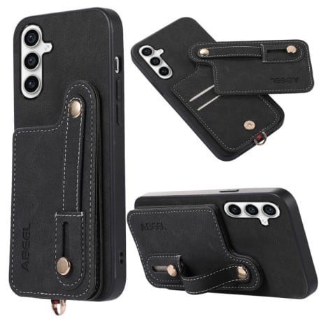 Протиударний чохол ABEEL Litchi Texture Card Bag для Samsung Galaxy S23 FE 5G - чорний