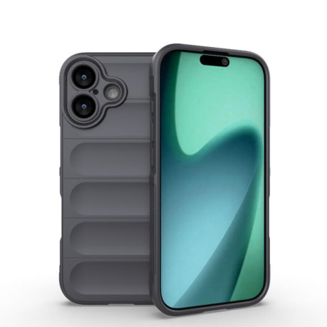Силиконовый чехол Magic Flannel для iPhone 17 - темно-серый