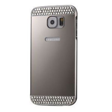 Бампер с Акриловой Накладкой Diamante Push Pull Gold для Samsung Galaxy S6 / G920 -серебристый