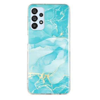 Противоударный чехол IMD Marble для Samsung Galaxy A53 5G  - зеленый