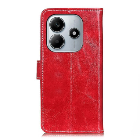 Чехол-книжка Magnetic Retro Crazy Horse Texture на Xiaomi Redmi Note 14 4G - красный