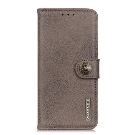 Чехол-книжка KHAZNEH Cowhide Texture на Samsung Galaxy S25 Edge 5G - хаки