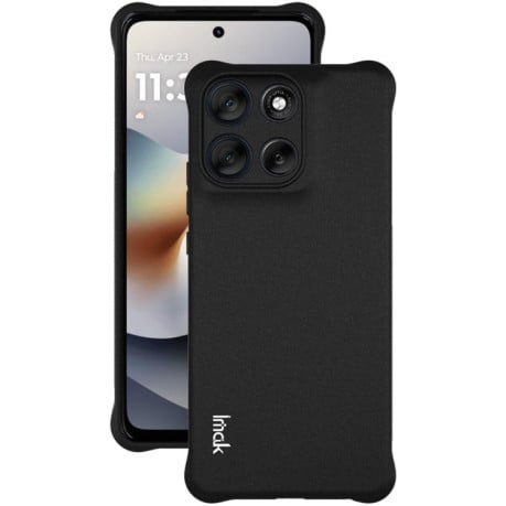 Силіконовий прозорий чохол imak Airbag із посиленими кутами на Motorola Moto G86 Power - чорний