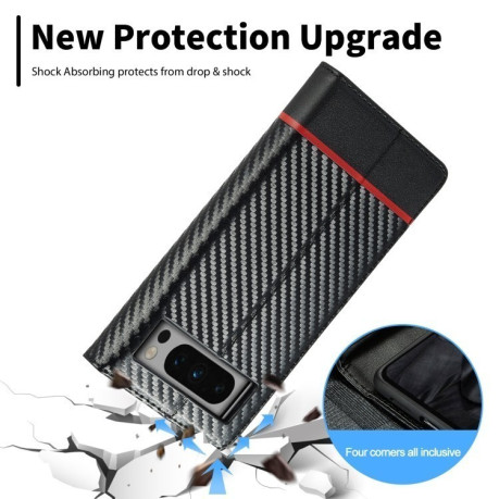 Чохол-книжка LC IMEEKE Carbon Fiber для Google Pixel 8 Pro - Black