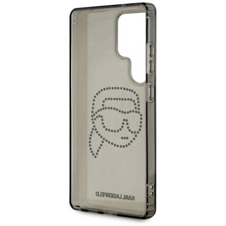 Оригинальный чехол Karl Lagerfeld Rhinestones Karl Head Logo для Samsung Galaxy S25 Ultra - black