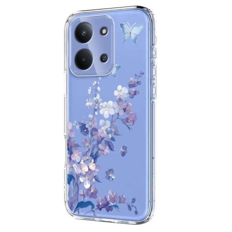 Чехол Flower Pattern Painted на Xiaomi Redmi 15C 5G / 4G EU 173mm - фиолетовый