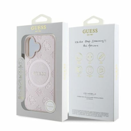 Оригинальный чехол Guess Saffiano MagSafe на iPhone 16 - Pink