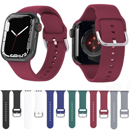 Силиконовый ремешок Solid Color для Apple Watch Series 6/SE/5/4 44mm - черный