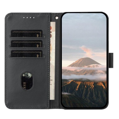 Чехол-книжка Triangle Pattern Buckle Clasp Leather на Xiaomi Redmi Note 14 Pro 4G - черный