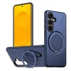 Чехол Metal Rotation Holder MagSafe TPU Hybrid PC с металлическим поворотным держателем и MagSafe для Samsung Galaxy S26+ 5G — тёмно-синий
