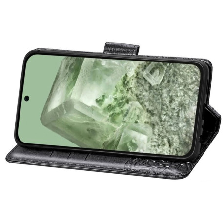 Чехол-книжка Butterfly Love Flower Embossed для Google Pixel 8a - черный