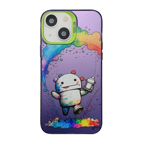 Чехол-книжка Cute Animal Pattern Series для iPhone 15 - Robots