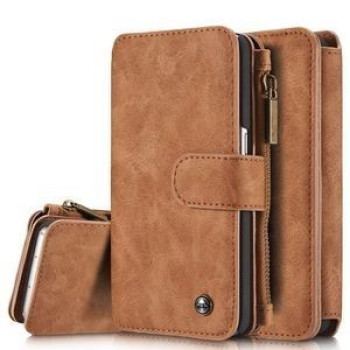 Кожаный чехол-кошелек CaseMe Wallet для Galaxy S7 / G930 - коричневый