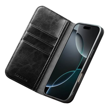 Чехол-книжка QIALINO Classic с натуральной кожи на iPhone 17 - черный