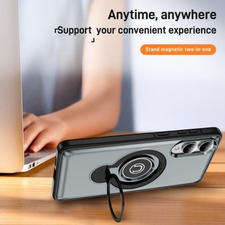 Протиударний чохол Ring Holder Magnetic для Samsung Galaxy S25 Edge 5G - сірий