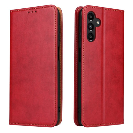 Кожаный чехол-книжка Fierre Shann Genuine leather для Samsung Galaxy A55 5G - красный