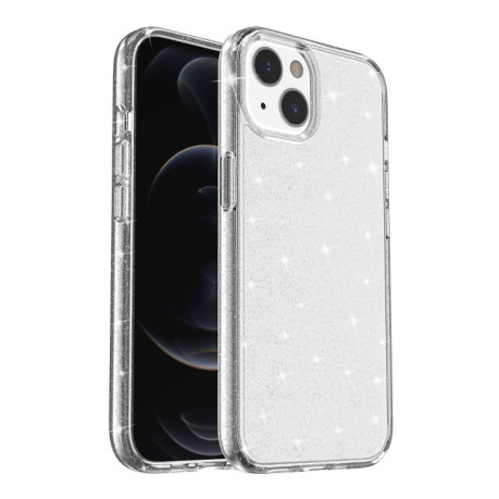 Противоударный чехол Terminator Style Glitter для iPhone 13 mini - белый