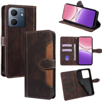 Чохол-книжка з м'яким покриттям Skin Feel та магнітною застібкою на OPPO A5x 5G Global - коричневий