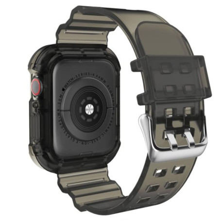 Спортивный ремешок Transparent для Apple Watch  45mm / 44mm / 42mm - черный