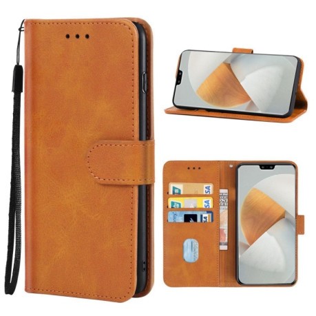 Чехол-книжка EsCase Leather для Vivo S12 5G / V23 5G - коричневый