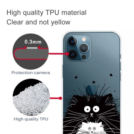 Чехол Painted Pattern для iPhone 13 Pro - Black and White Rat