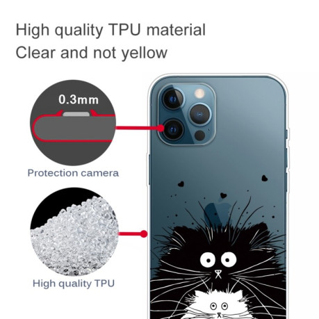 Чехол Painted Pattern для iPhone 13 Pro Max - Black and White Rat
