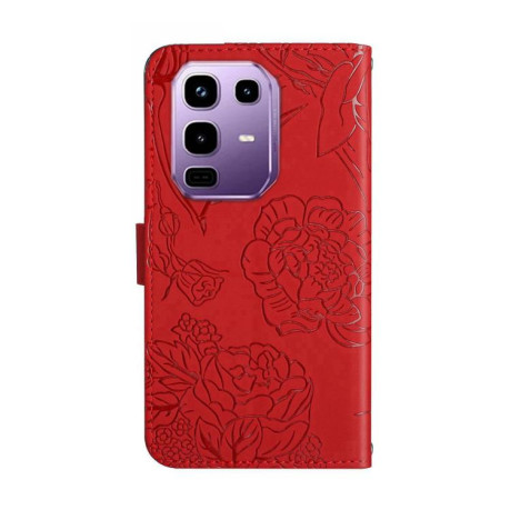 Чохол-книжка Skin Feel Butterfly Embossed для Infinix Note 50 Pro+ 5G - червоний