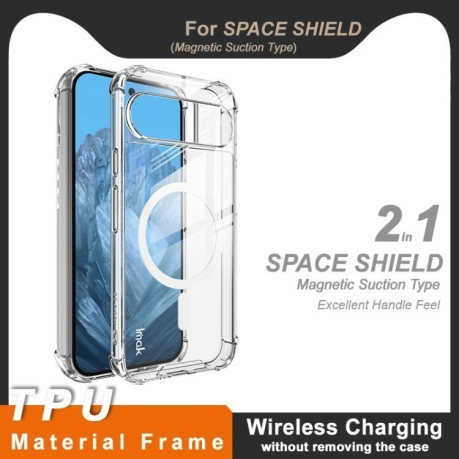 Противоударный чехол IMAK Space Shield PC + TPU Airbag Shockproof MagSafe для Google Pixel 9 Pro XL - прозрачный