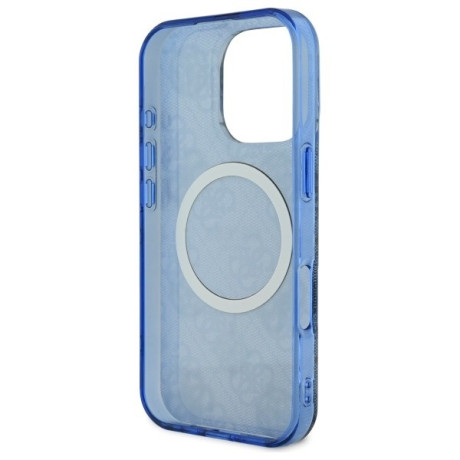 Оригінальний чохол Guess IML Peony On 4G Background MagSafe для iPhone 16 Pro - Blue
