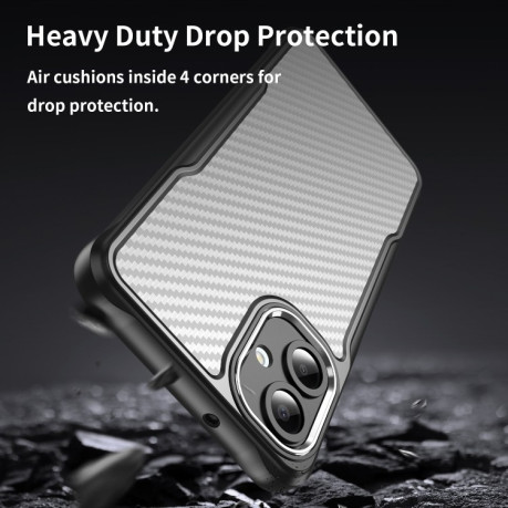 Ударозащитный чехол Carbon Fiber Texture Translucent на Samsung Galaxy A06 4G - черный
