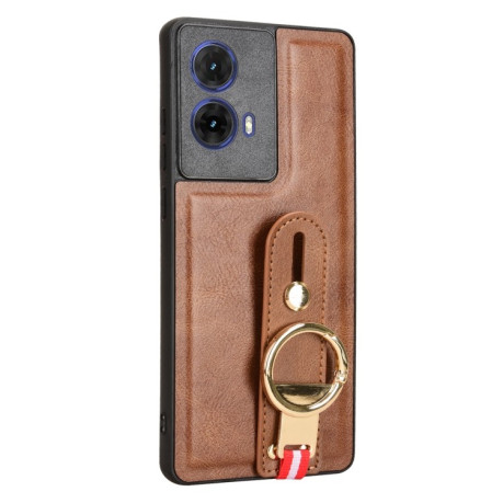 Протиударний чохол Wristband Leather Back для Motorola Moto G85 5G - коричневий