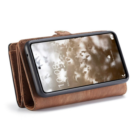 Кожаный чехол- кошелек CaseMe-008 Detachable Multifunctional на Samsung Galaxy A53 5G - коричневый