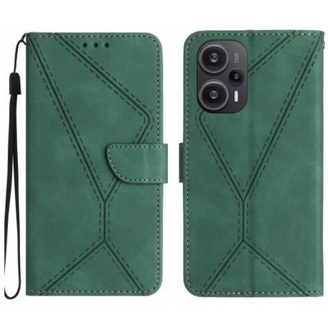 Чохол-книжка Stitching Embossed для Xiaomi Poco F5 - зелений