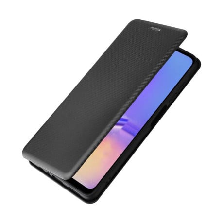 Чохол-книжка Carbon Fiber Texture на Samsung Galaxy A07 4G - чорний