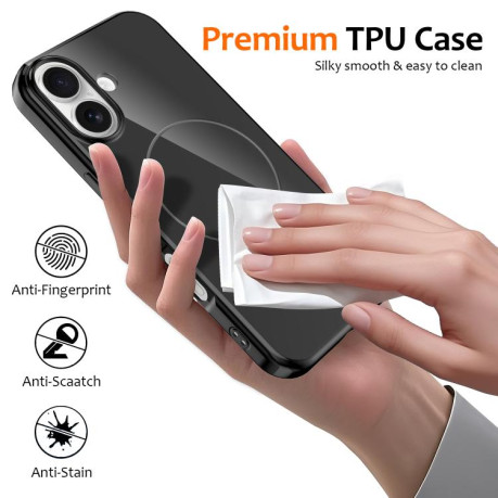 Противоударный чехол Glossy TPU Shockproof MagSafe на iPhone 17 - черный