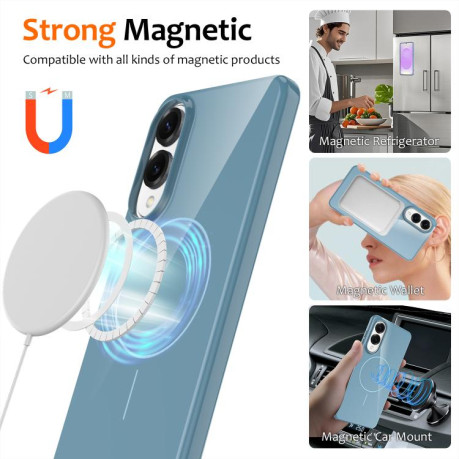 Протиударний чохол Glossy TPU Shockproof MagSafe для Samsung Galaxy S25 Edge 5G - синій