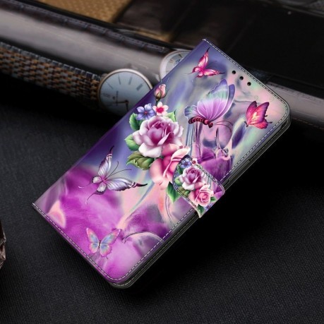 Чехол-книжка Crystal 3D Shockproof Protective Leather для Xiaomi Redmi Note 13 4G - Butterfly