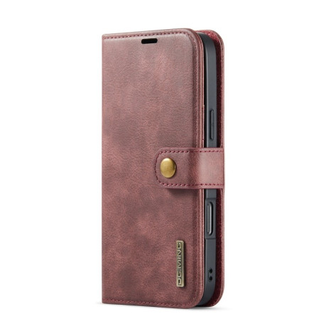 Чохол-книжка DGMING Crazy Horse Texture для iPhone 16 Pro - червоний