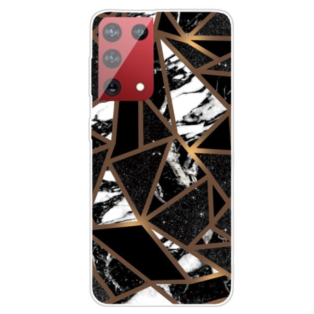 Противоударный чехол Marble Pattern для Samsung Galaxy S21 Ultra - Rhombus Black