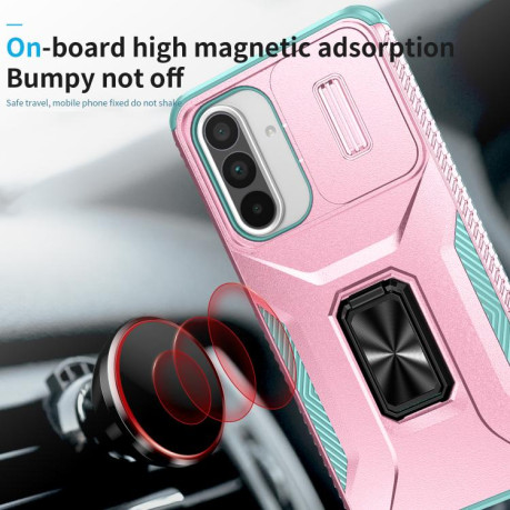 Протиударний чохол Sliding Camshield для Samsung Galaxy A36 - Pink + Grey Green